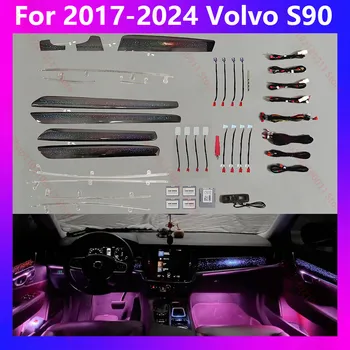 Автомобильный светодиодный индикатор Нового рассеянного света на 2017-2024 Volvo S90 64-цветного рассеянного света, дверной светильник, атмосферный светильник, оригинальная установка