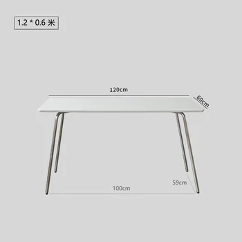ZL Мебель Обеденный стол бытовой прямоугольный белый длинный маленький и стул